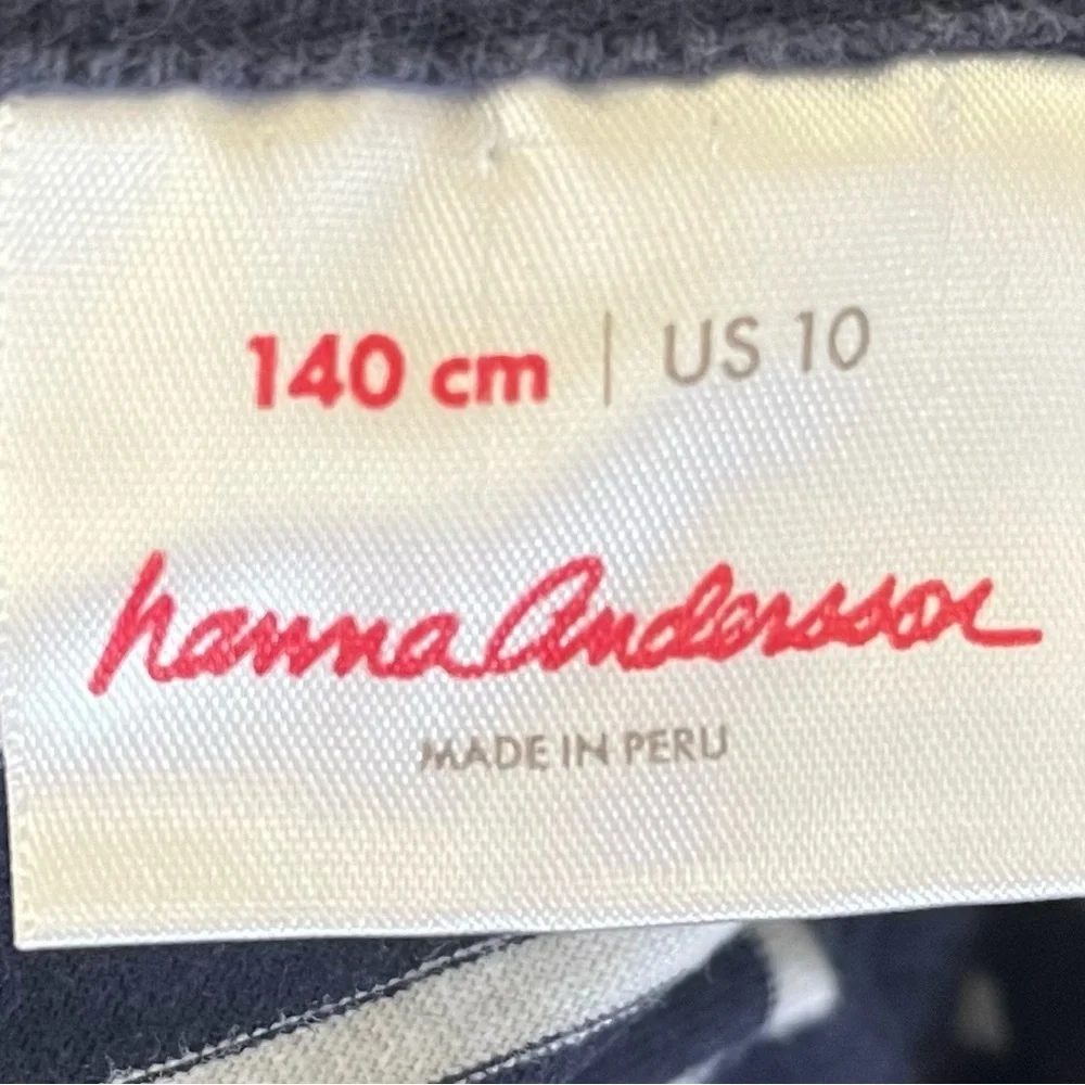 Hanna Andersson girls dress Sz 140/10 pockets 100% cotton striped